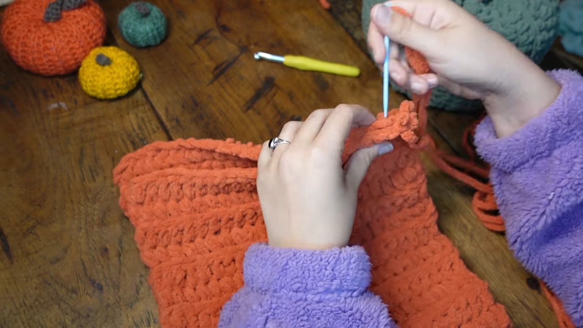 Easy Crochet Pattern to Make a Chunky Pumpkin Pillow