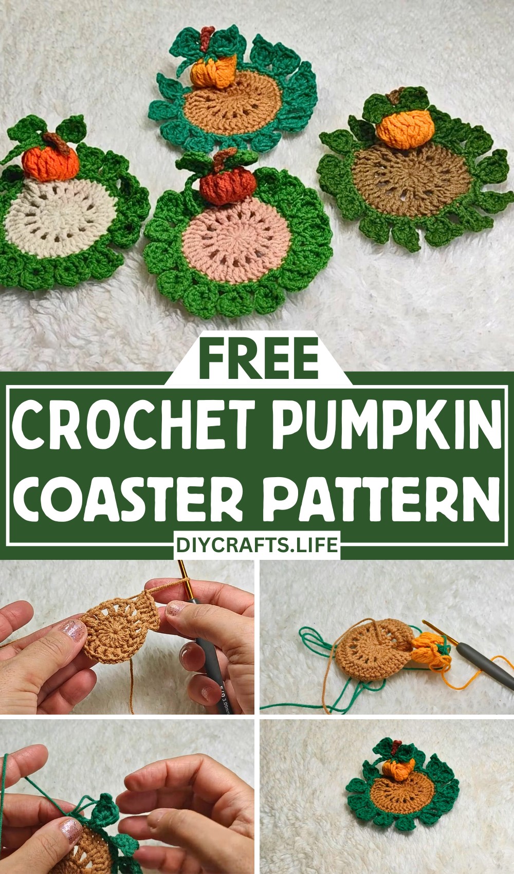 How to Crochet Pumpkin Coasters for Halloween