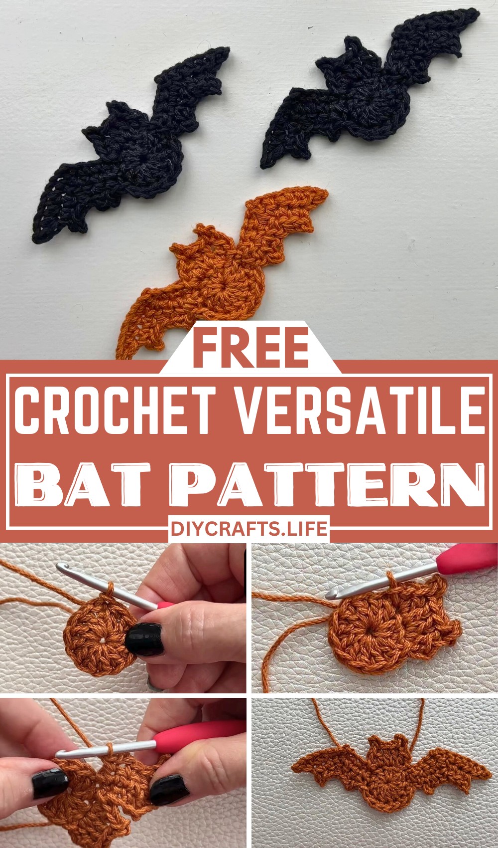 How to Crochet a Beautiful and Versatile Bat Appliqué Step-by-Step