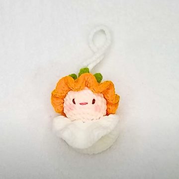 Crochet Mini Ghost Topped with a Carrot Hat for Festive Decorations