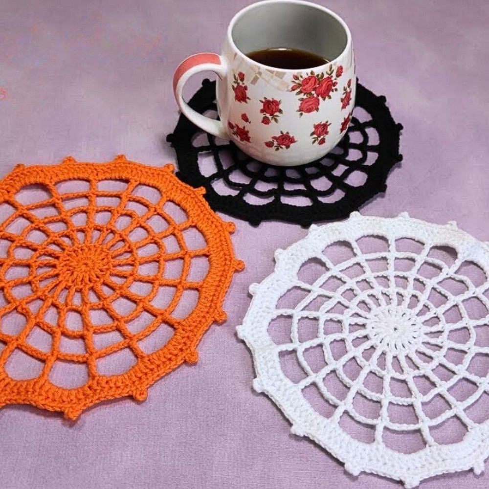 Easy Crochet Spider Web Doily Pattern for Halloween Decor