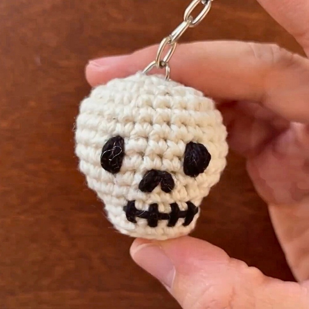 Beautiful Crocheted Skull Pattern for Keychains and More