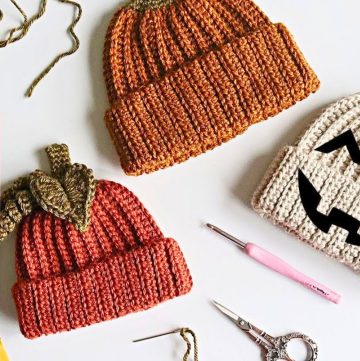 How to Crochet a Baby Pumpkin Beanie with Stem, Leaf, and Vine