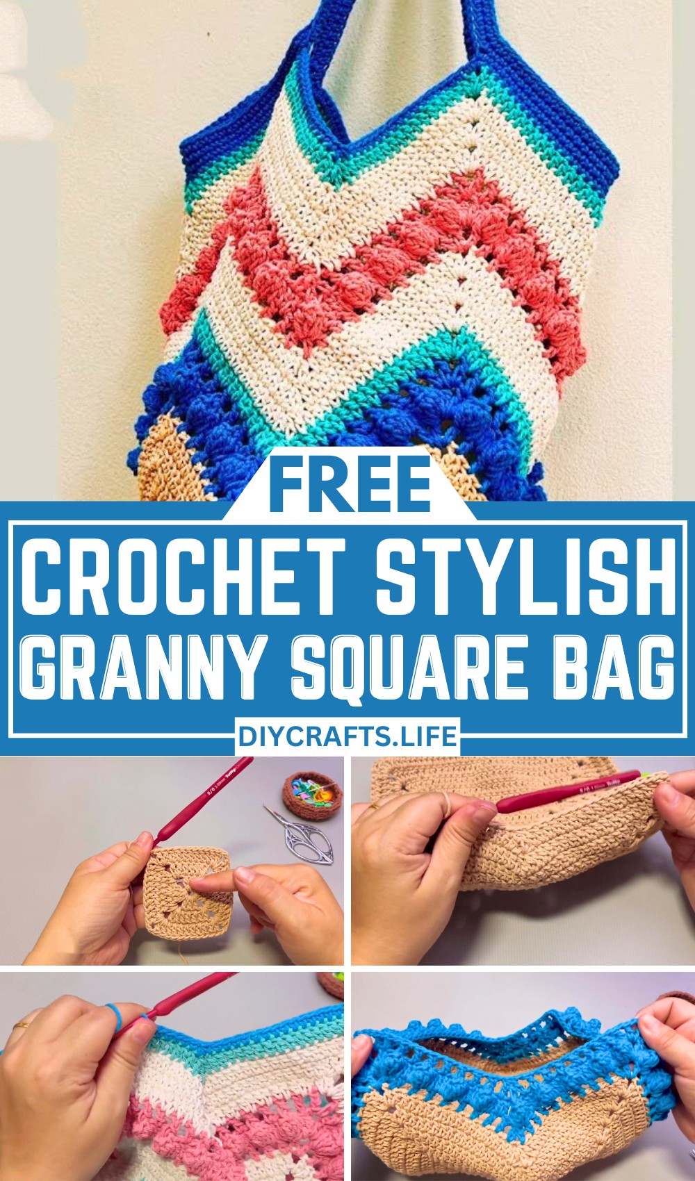 How to Crochet Granny Square Base Bag for Everyday Use