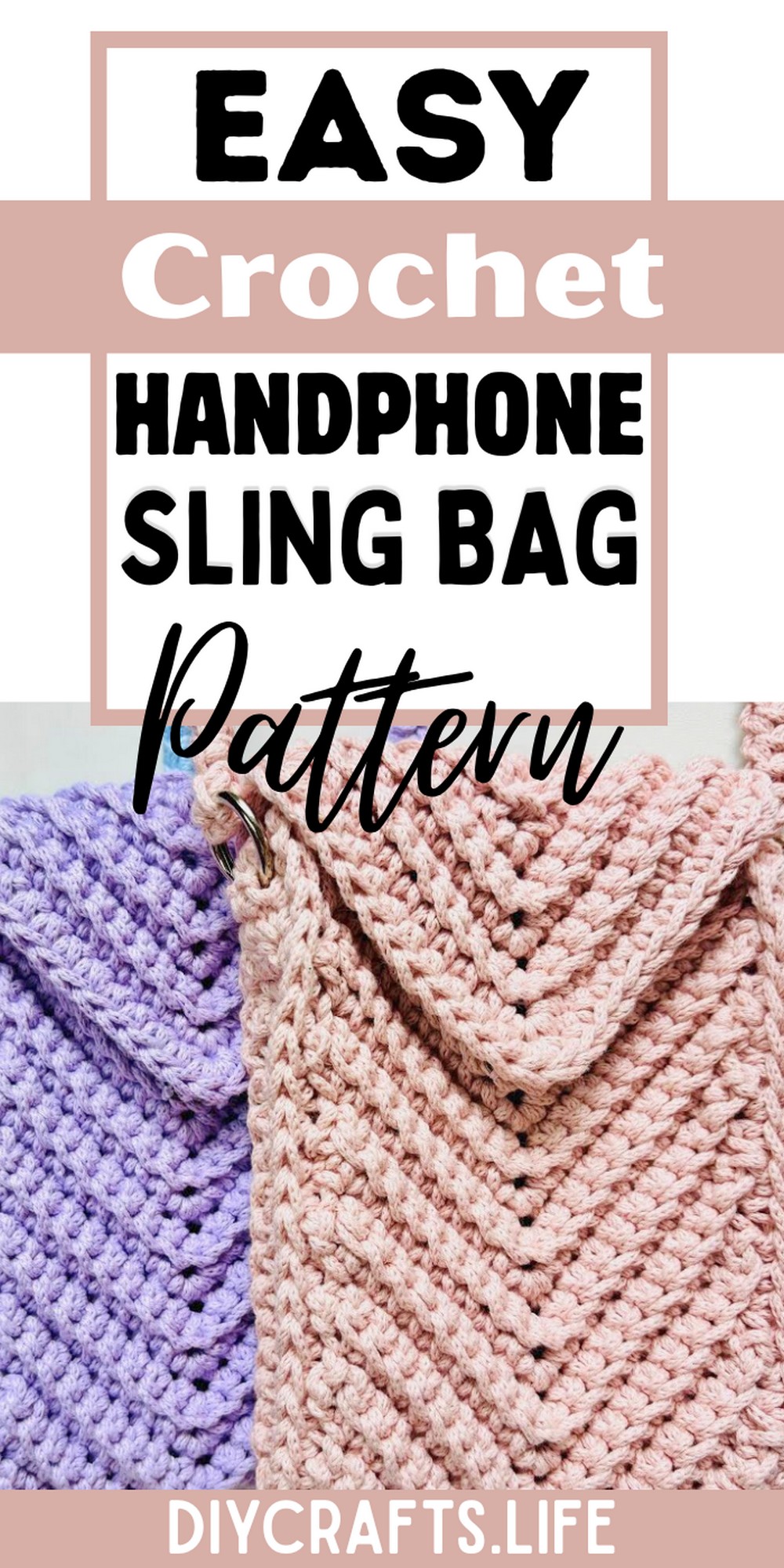 Crochet Handphone Sling Bag - Lightweight, Stylish, and Functional