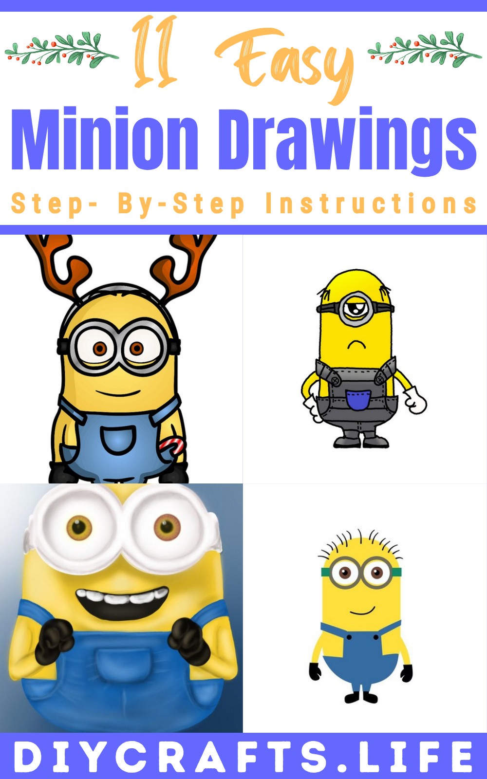 11 Easy Minion Drawings with Step- By-Step Instructions