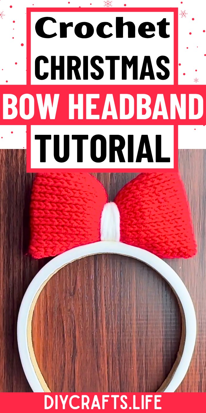 Crochet Bow Headband for Christmas