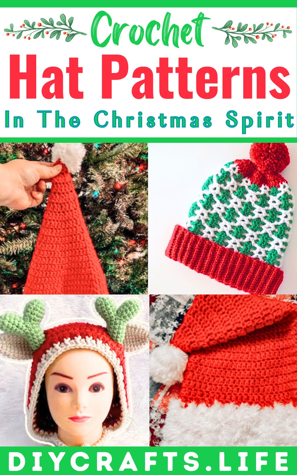 Crochet Hat Patterns In The Christmas Spirit