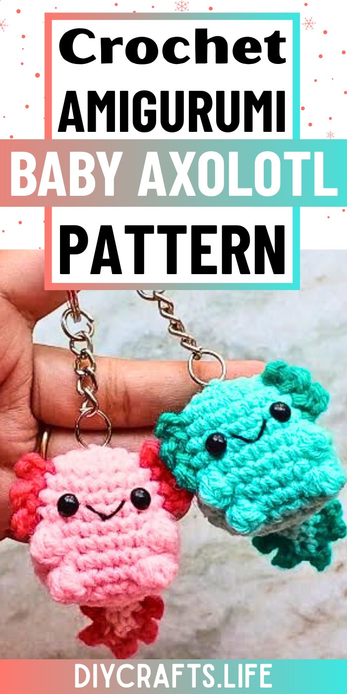 Crochet Baby Axolotl With Custom Gills and Bubble-Stitch Limbs