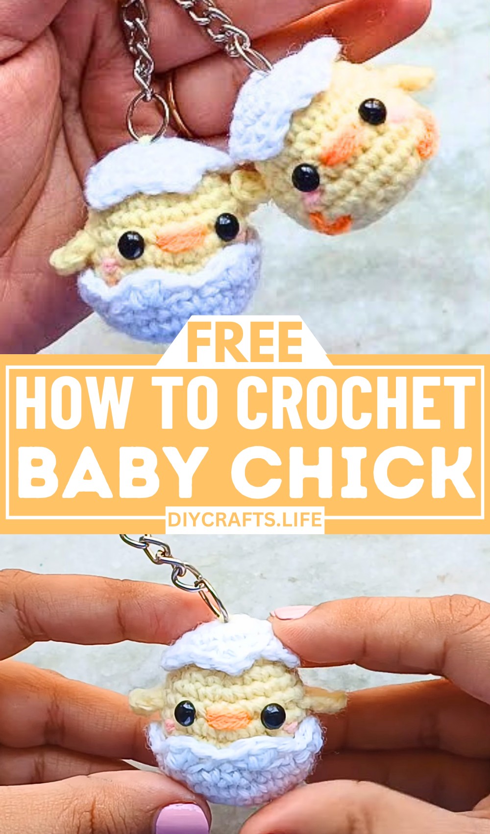 Crochet Baby Chick Amigurumi With Removable Easter Eggshell Gift Pattern