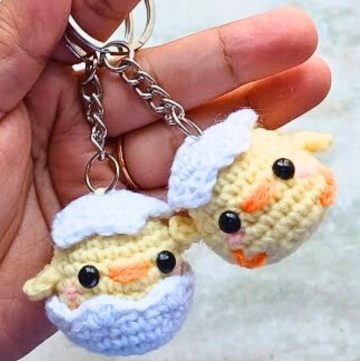 Crochet Baby Chick Amigurumi With Removable Easter Eggshell Gift Pattern