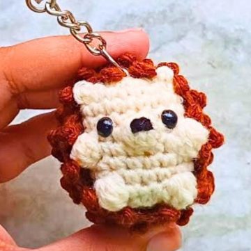 Crochet Baby Hedgehog Amigurumi with Keychain Transformation