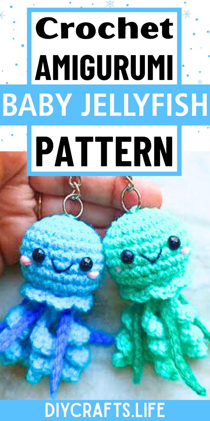 Crochet Baby Jellyfish Amigurumi with Curly Tentacles and Ruffle Details