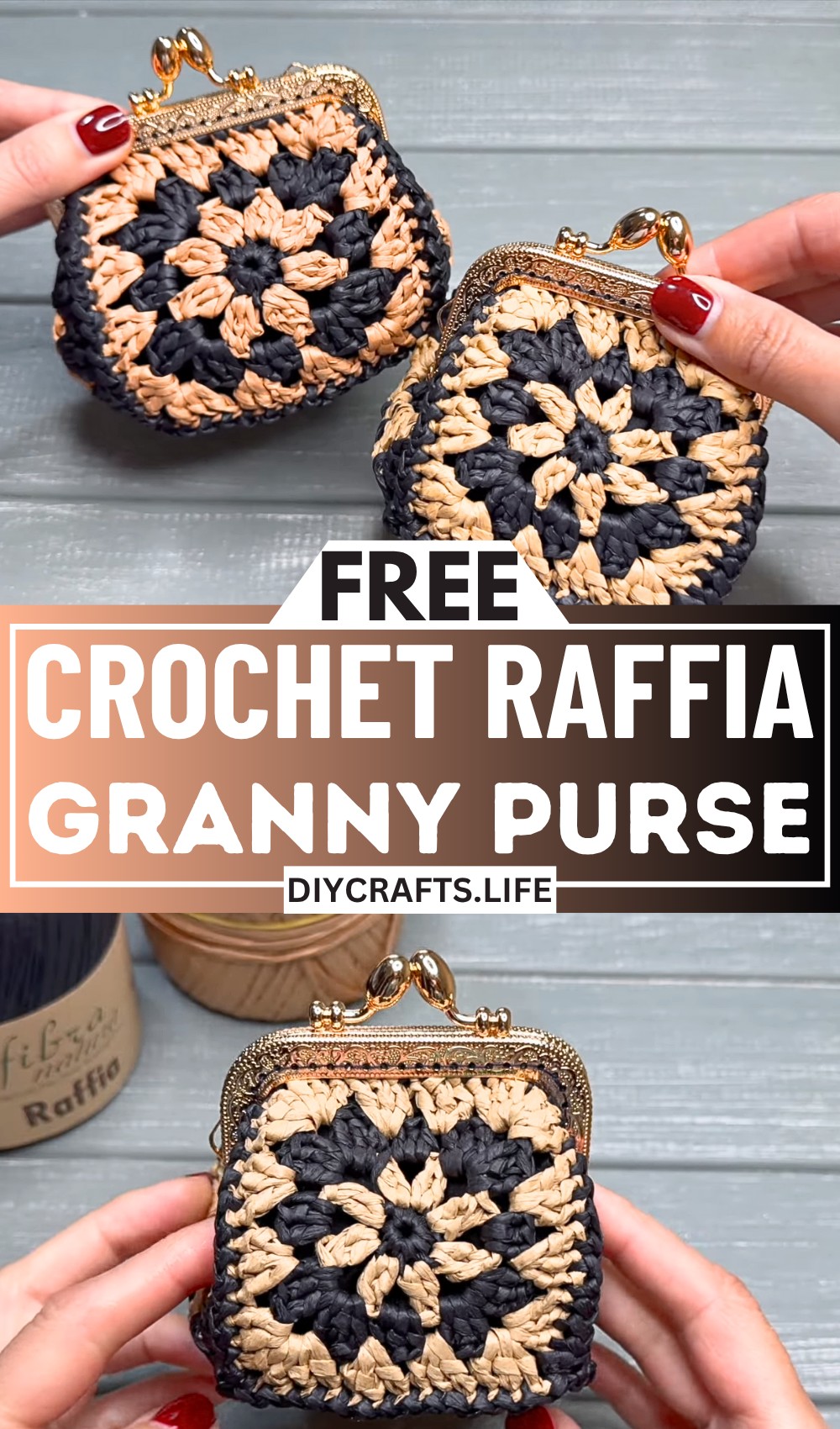 How To Crochet A Stylish Raffia Purse With Granny Squares - DIY Crafts