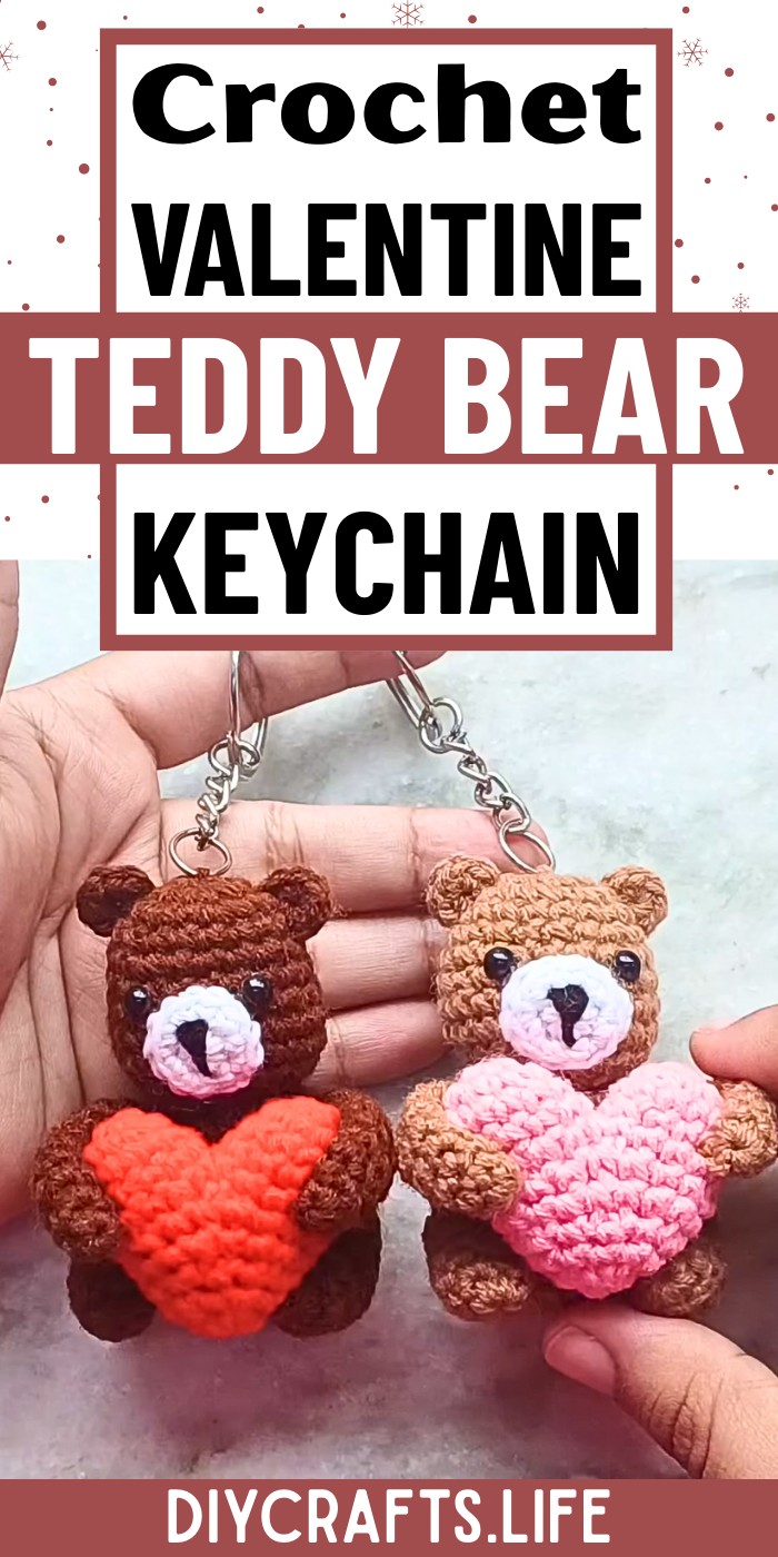 Crochet Valentine Teddy Bear Pattern Holding a Heart