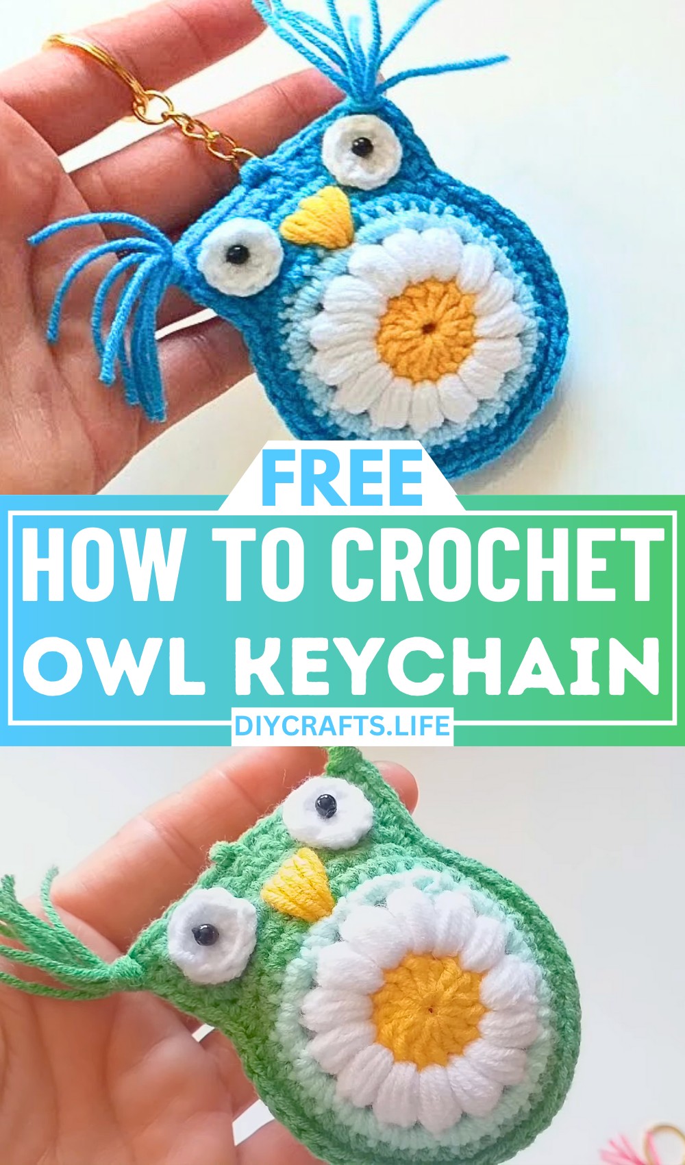 How to Crochet a Colorful Owl Keychain with Fun Tassels