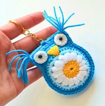 How to Crochet a Colorful Owl Keychain with Fun Tassels