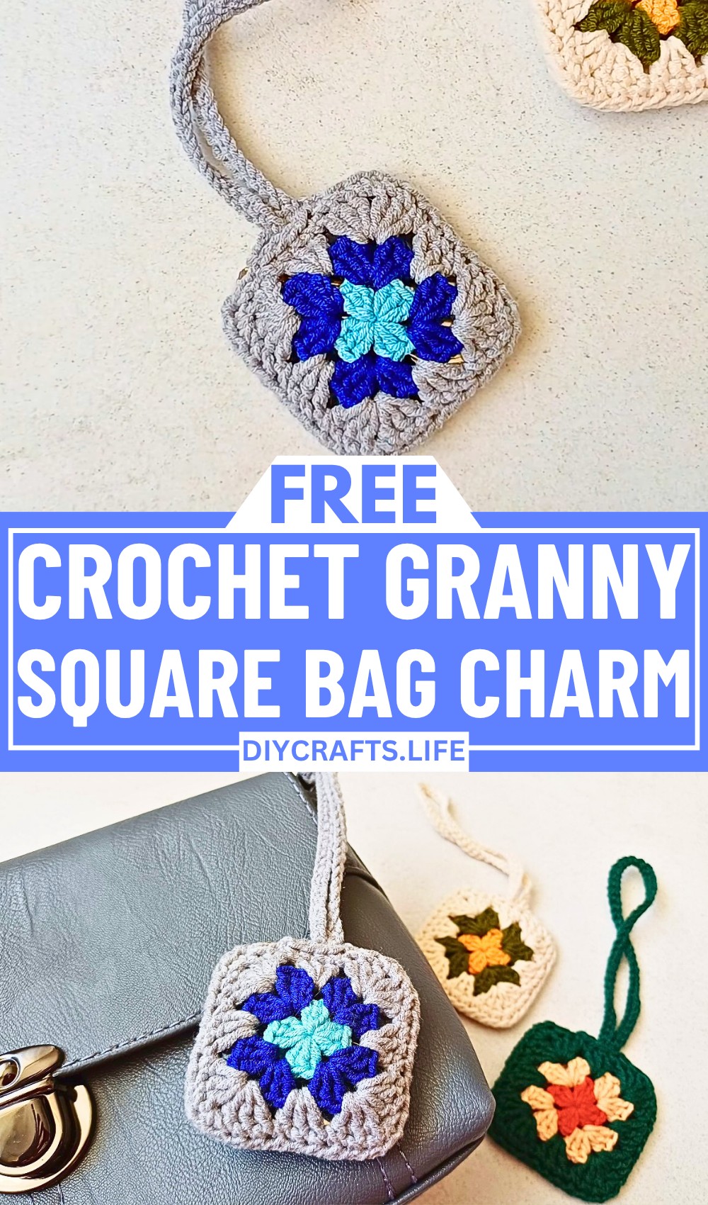 How to Crochet a Durable and Elegant Granny Square Bag Charm