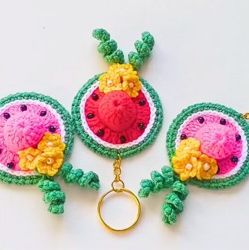 How to Crochet a Fun and Vibrant Watermelon Hat Keychain