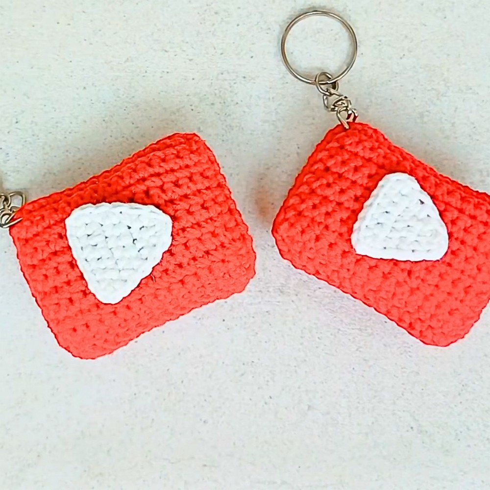 How to Crochet a Stylish and Durable YouTube Logo Keychain
