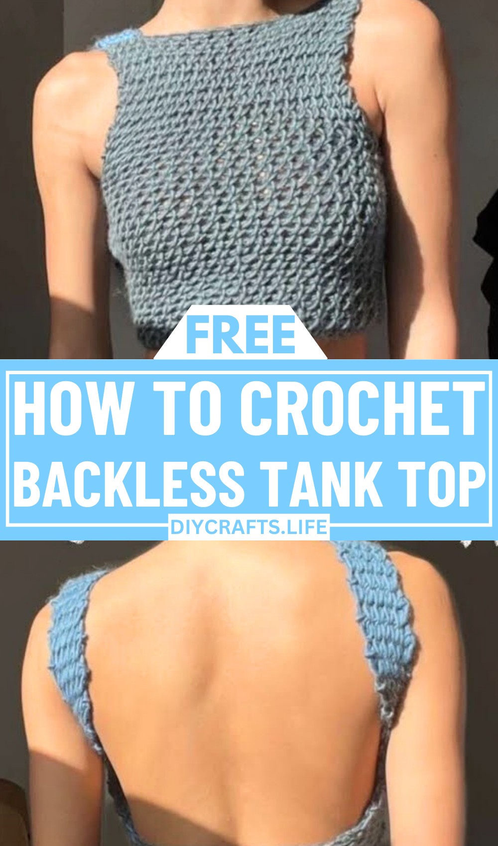 Backless Crochet Tank Top Tutorial Using Knit-Like Stitch