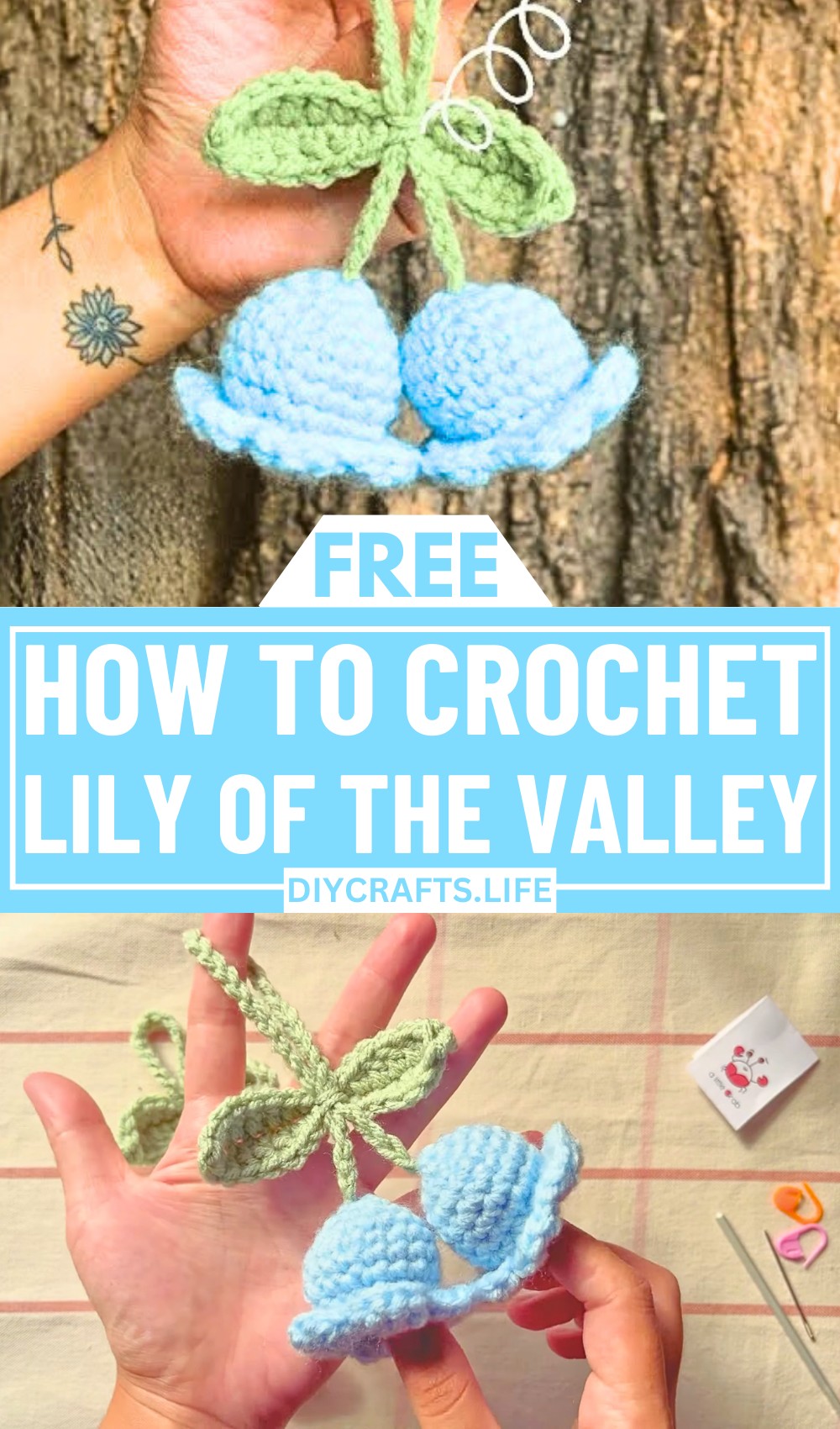 Beautiful Crochet Lily of the Valley Keychain Pattern