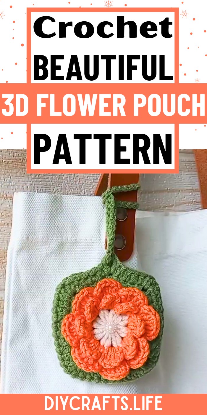 Charming Crochet 3D Flower Pouch for Accessories