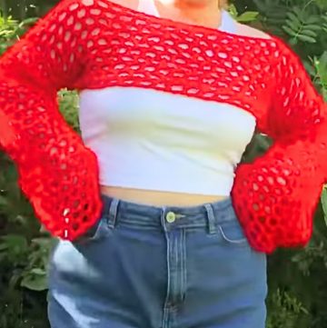Chic Crochet Mesh Fishnet Sleeve Pattern