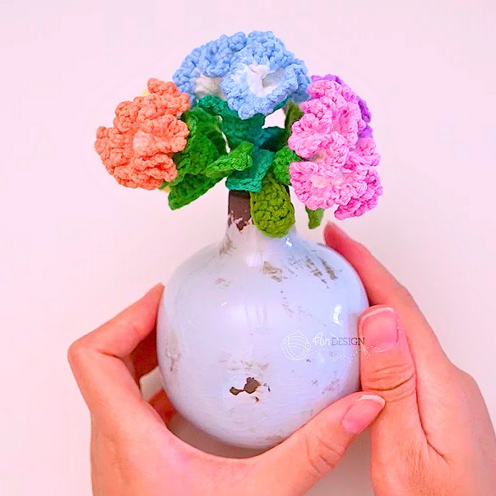 Crochet Carnation Flower Pattern for Decor & Gifts