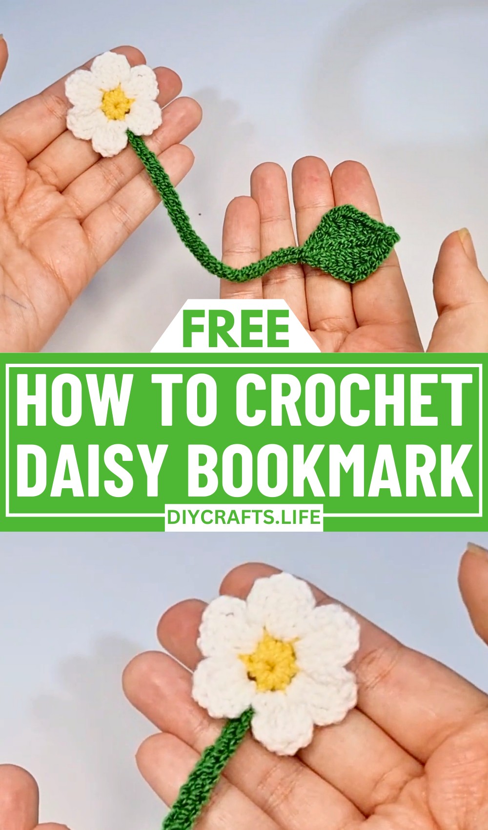 Crochet Daisy Bookmark Pattern with Floral Detail