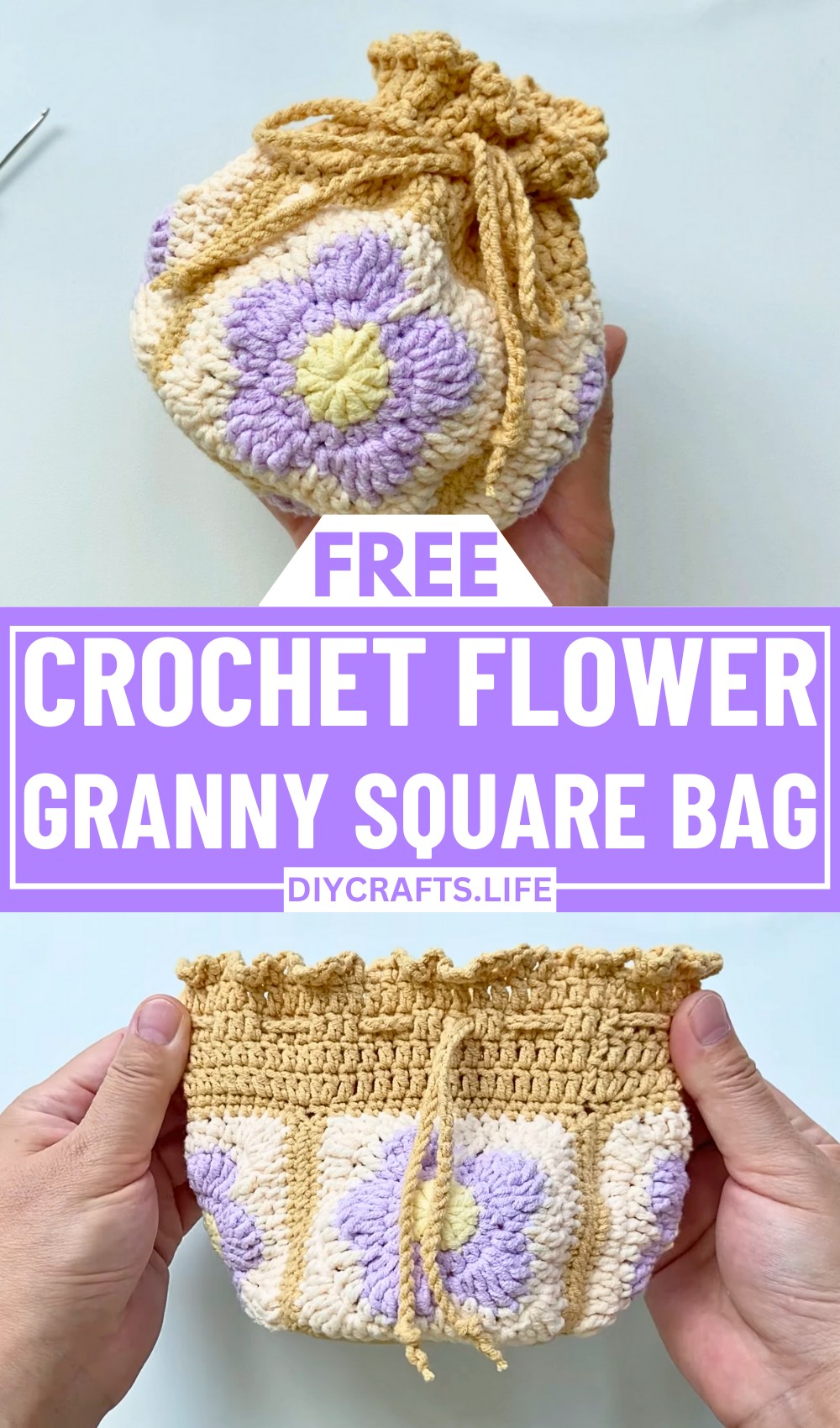 Crochet Flower Granny Square Bag Pattern