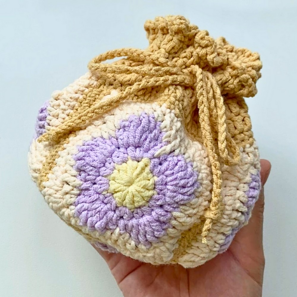 Crochet Flower Granny Square Bag Pattern