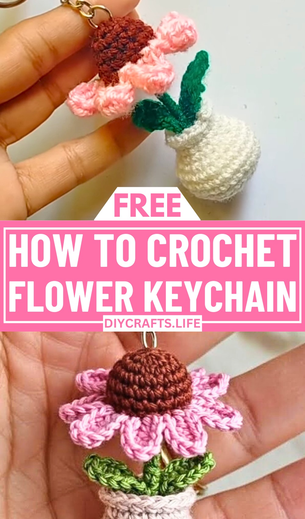 Crochet Flower Keychain Pattern - Simple & Stylish