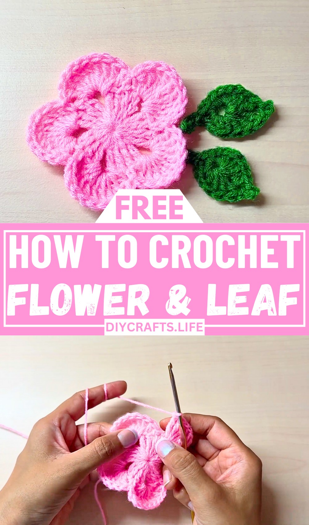 Crochet Flower & Leaf Pattern for Stylish Handmade Projects