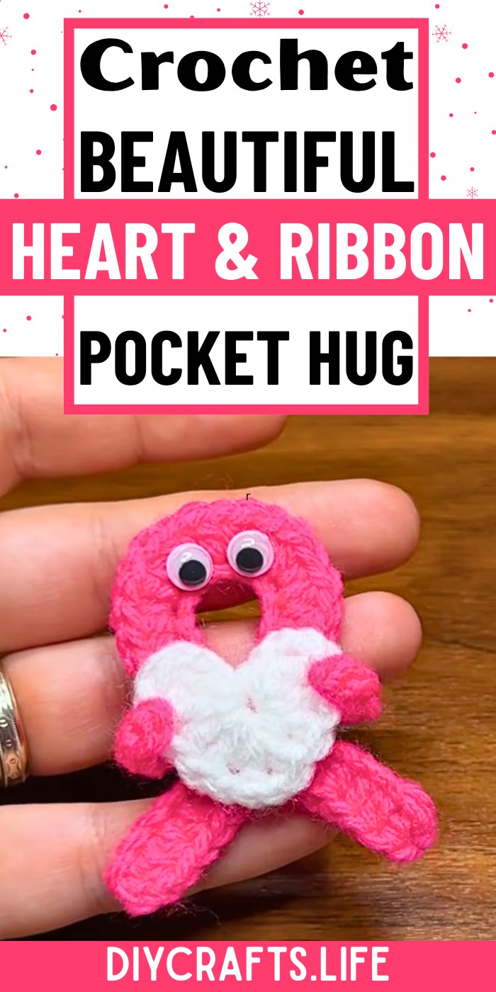 Crochet Heart and Ribbon Pocket Hug – Meaningful Keepsake