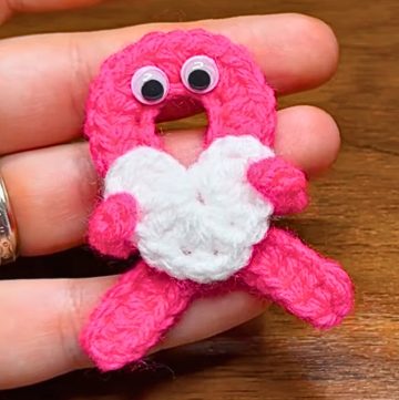 Crochet Heart and Ribbon Pocket Hug – Meaningful Keepsake