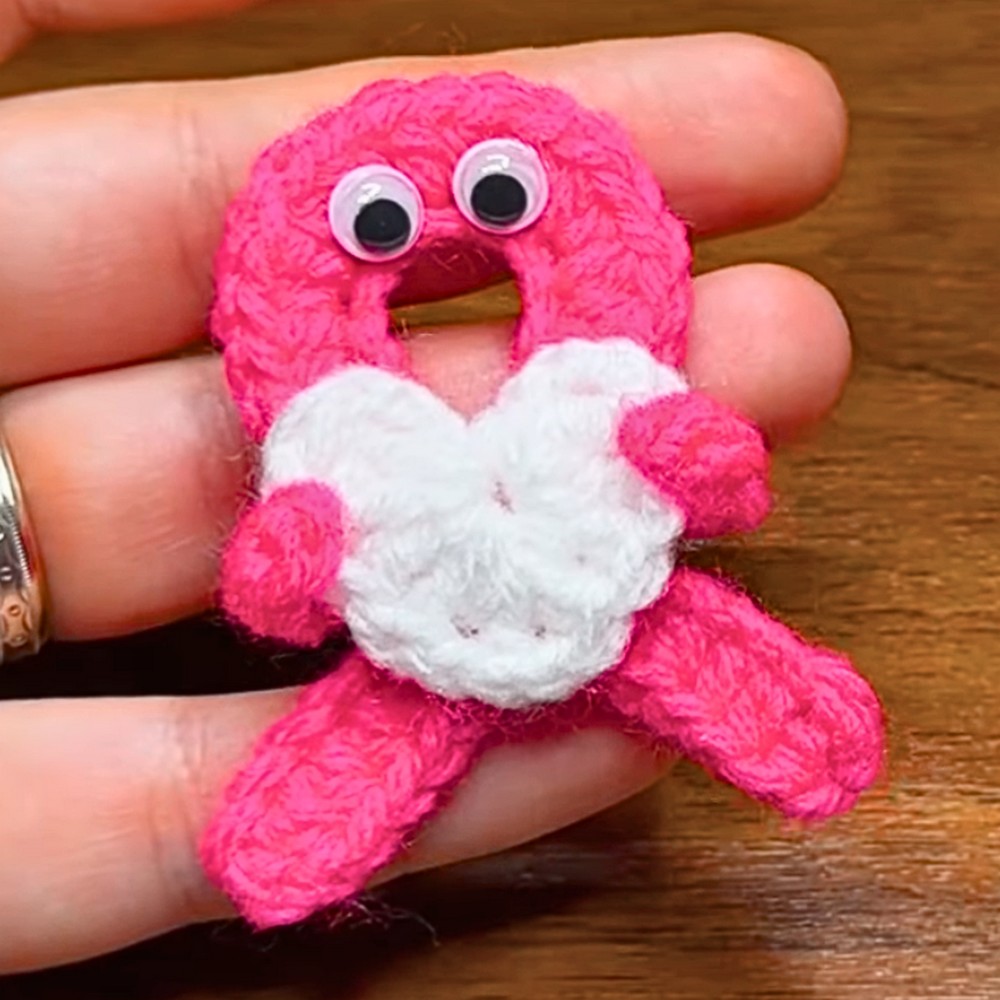 Crochet Heart and Ribbon Pocket Hug – Meaningful Keepsake