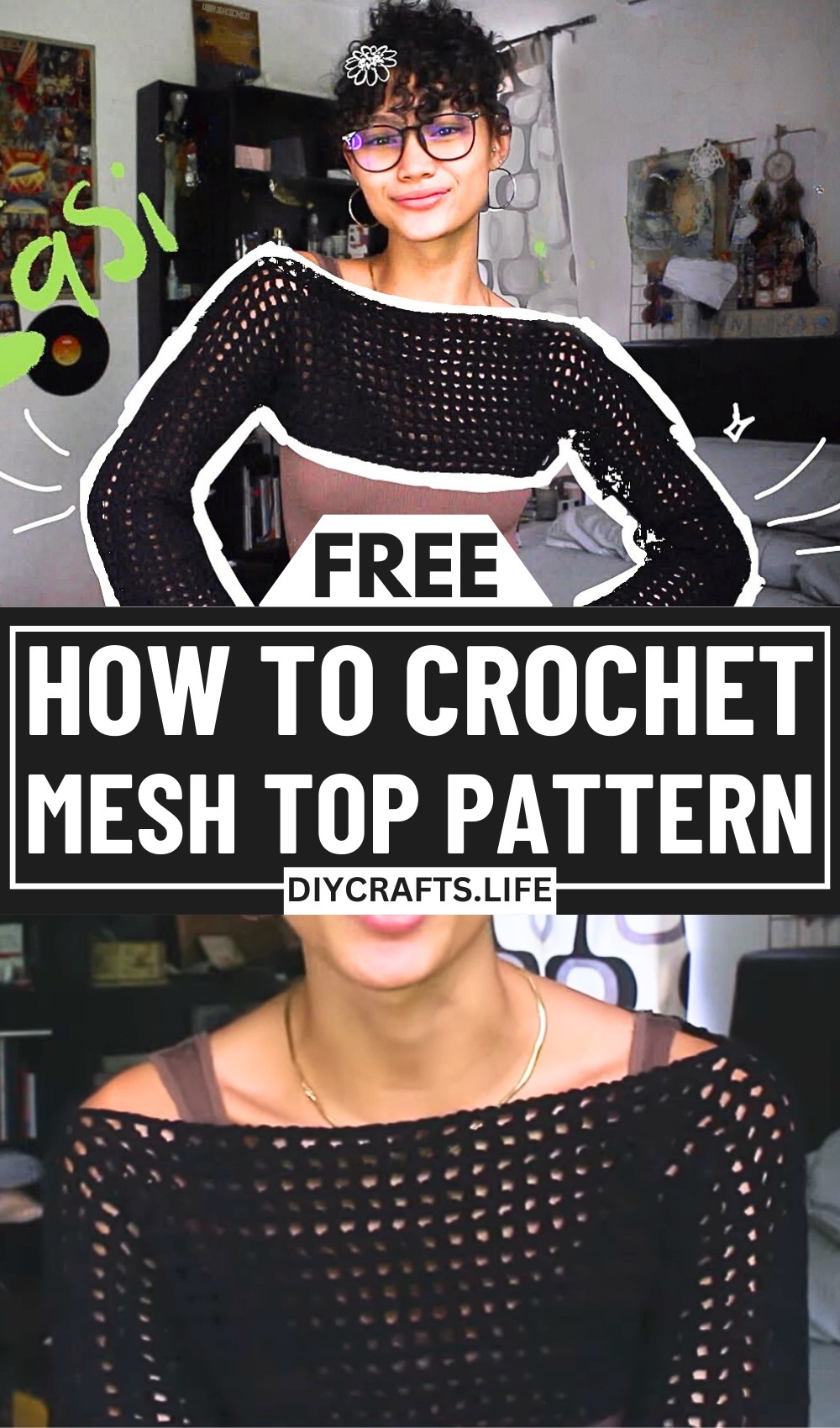 Crochet Mesh Top Pattern with Stunning Openwork Details