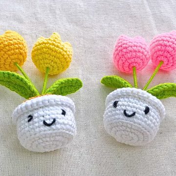 Crochet Mini Tulip Pot Tutorial for Handmade Décor