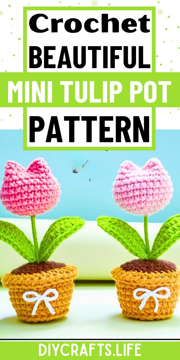 Crochet Mini Tulip Pot – Charming Handmade Décor