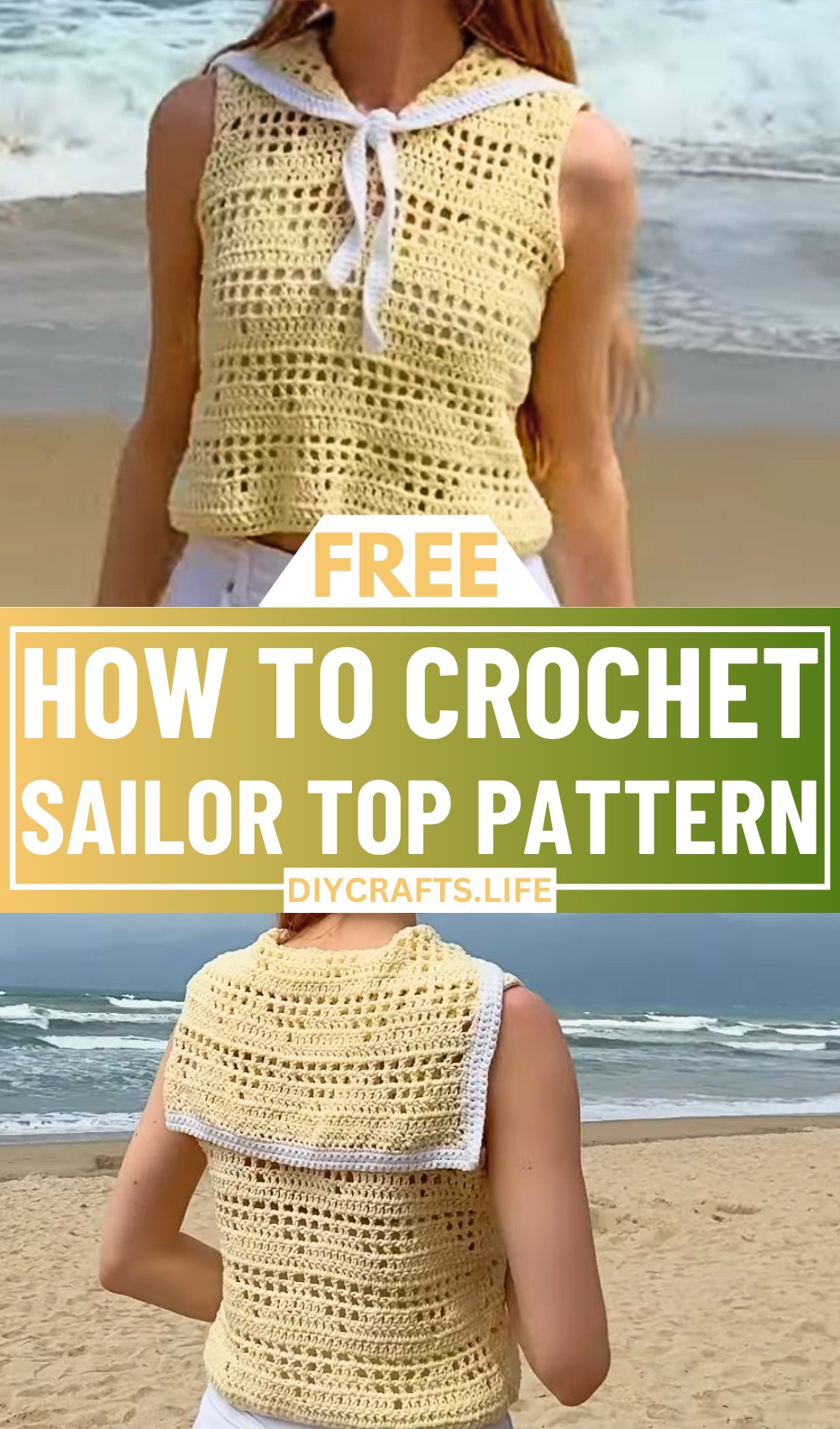 Crochet Sailor Top Pattern - Seaside Charm in Every Stitch