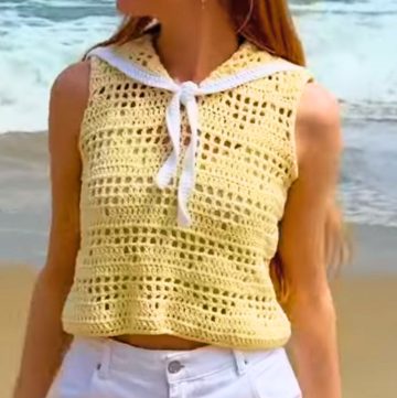 Crochet Sailor Top Pattern - Seaside Charm in Every Stitch