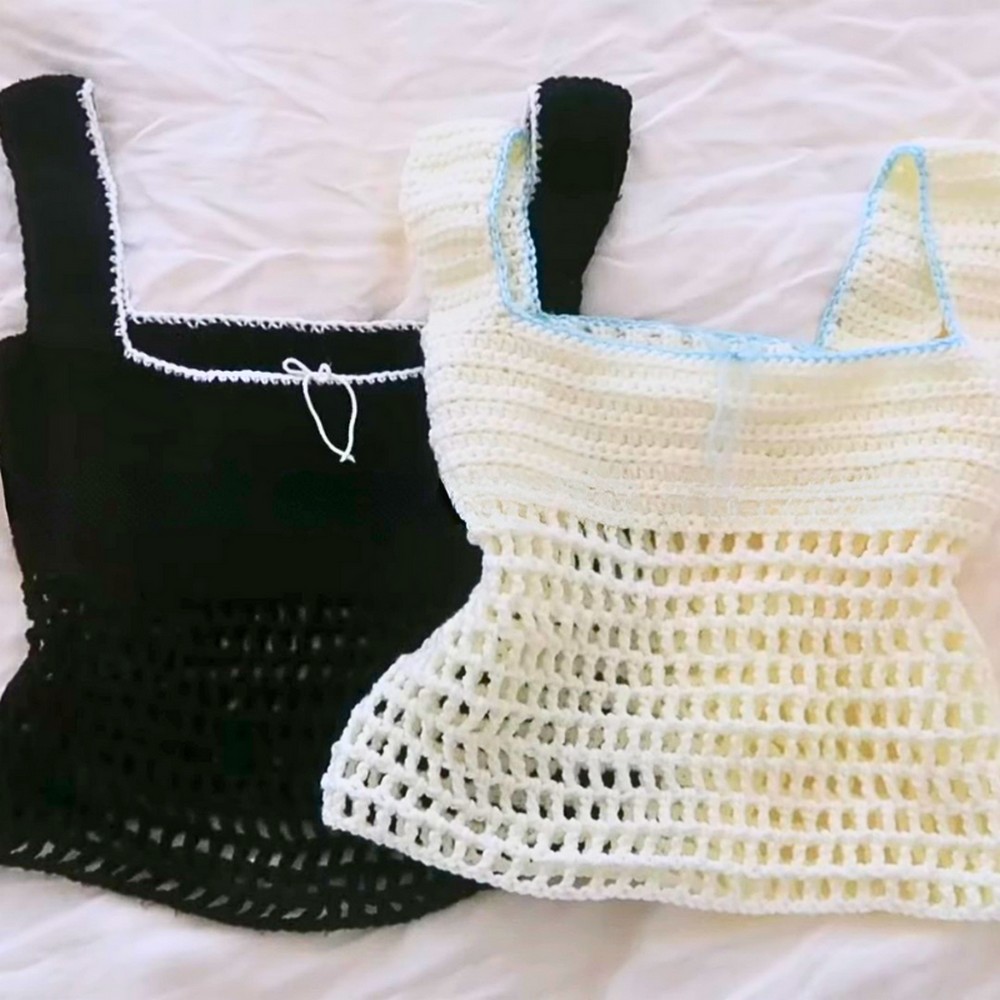 Crochet Square Neck Top - Stylish and Effortless Design