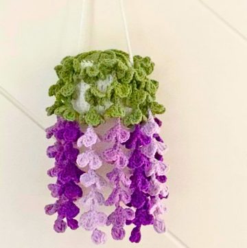 Crochet Wisteria Hanging Basket – Elegant and Stunning