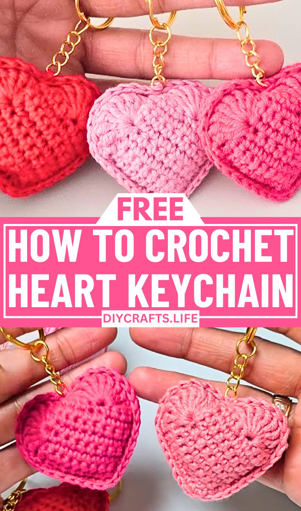 Crochet a Customizable Heart Keychain with Step-by-Step Instructions