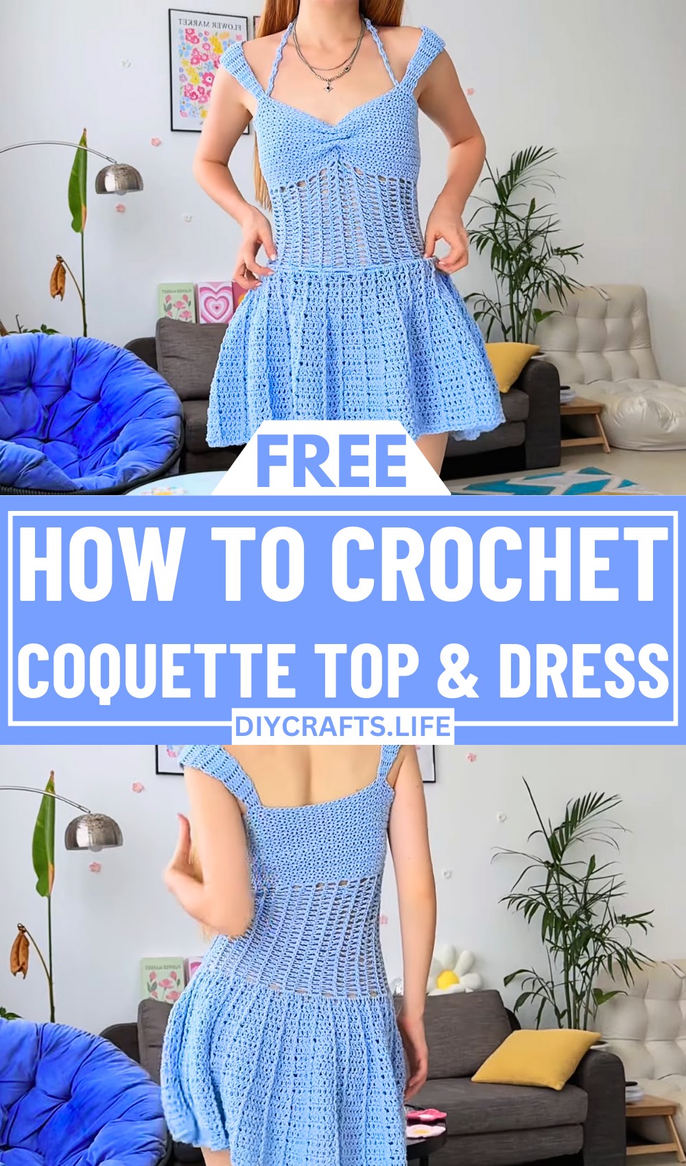 Customizable Crochet Coquette Top & Dress for Handmade Fashion