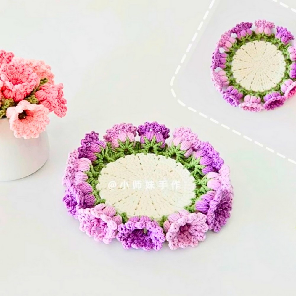 Elegant Crochet Lily of the Valley Coaster Pattern