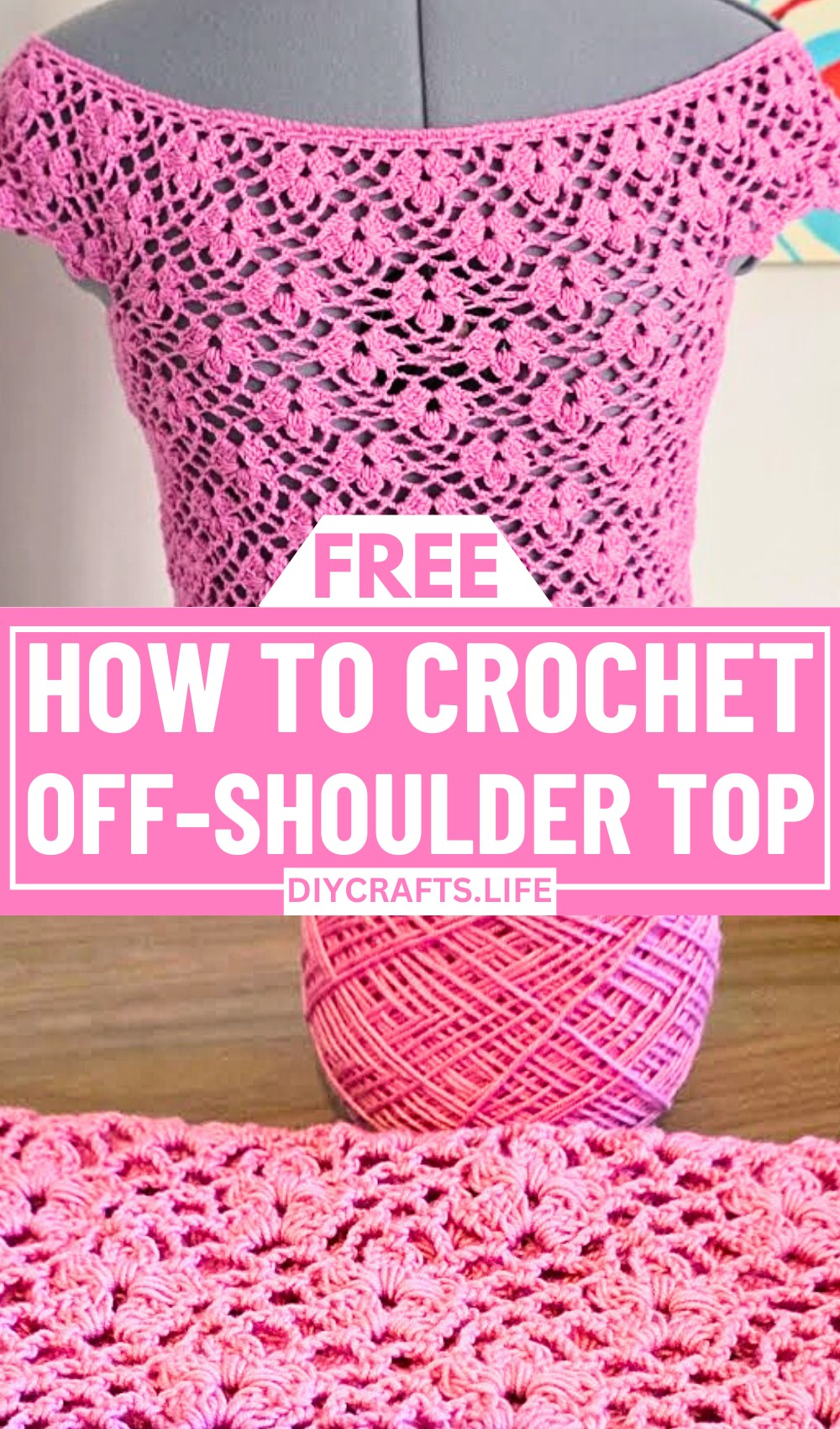 Elegant Crochet Off-Shoulder Top - Timeless Handmade Style