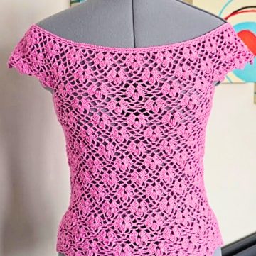 Elegant Crochet Off-Shoulder Top - Timeless Handmade Style