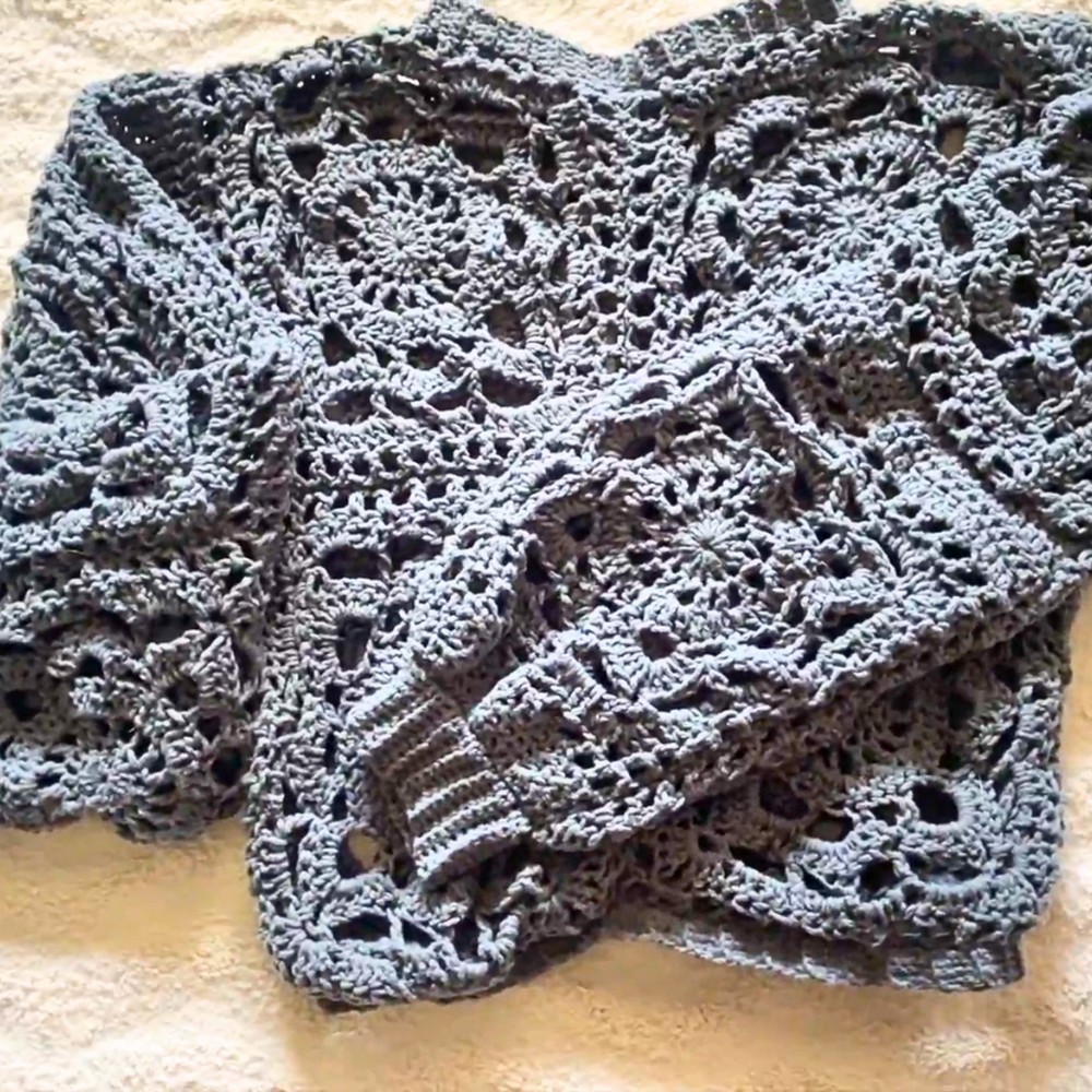 Granny Square Crochet Sweater – Cozy Patchwork Style